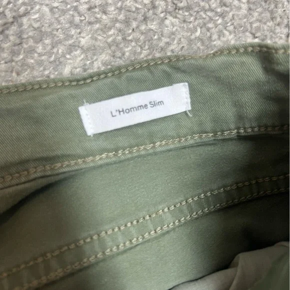 Frame Jeans Mens 31x26 Green L Homme Slim Wash Military Stretch Pants Denim - Picture 7 of 11